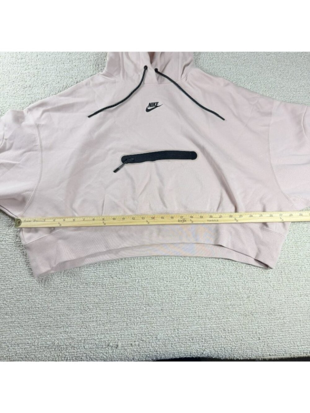 Nike Sportswear Tech Fleece Oversized Cropped Hoodie Pink Women's Size Large - Picture 5 of 7